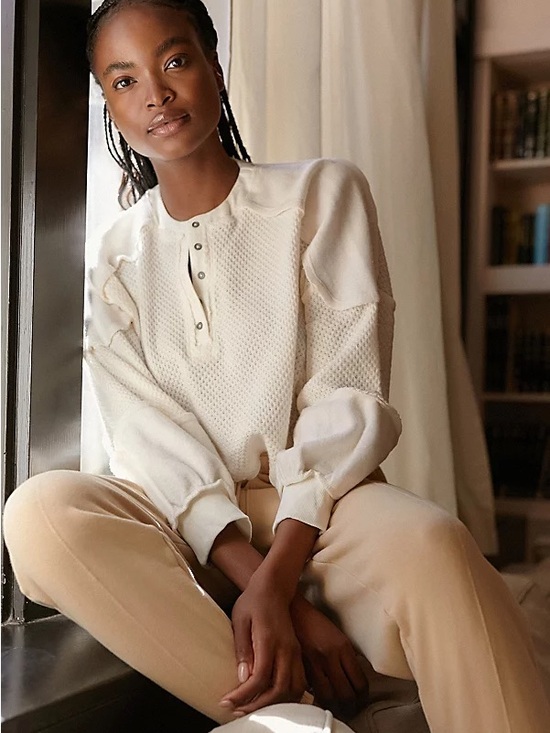 Urban Outfitters Tops - Out From Under Mel Cozy Henley Top in Ivory SIZE S